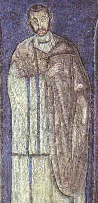 Sv. Ambrozijs (5. gs. mozaīka Milānas Sv. Ambrozija bazilikā) (breviary. net)